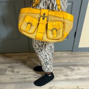 Prada raffia shoulder bag